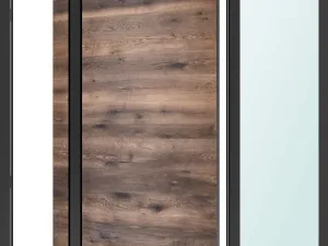 Pivotové AL vchodové dveře, typ Flare AP s bočním světlíkem